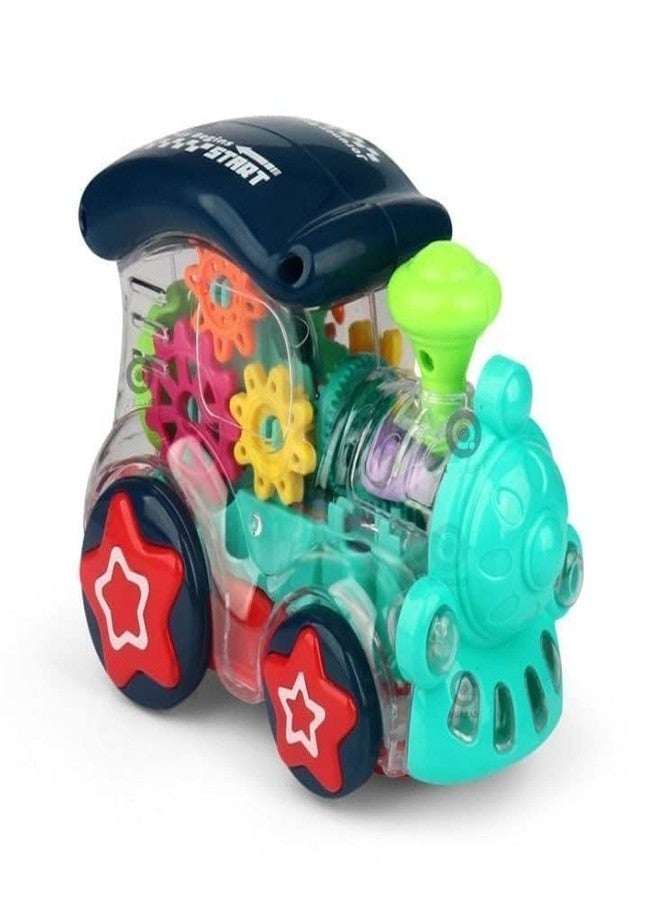 RKZ® New Play Toy Plastic Transparent Gear Train Car Musical and 3D Lights Toy Car for 2 to 5 Year Kids - Image 1